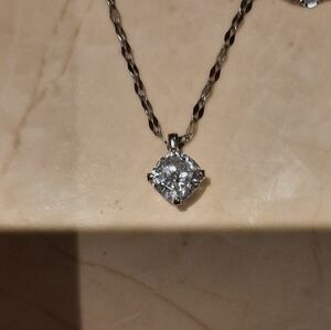 Genuine Solid 14K White Gold 2CTTW Solitare CZ Pendant For YOUR CHAIN Great Gift